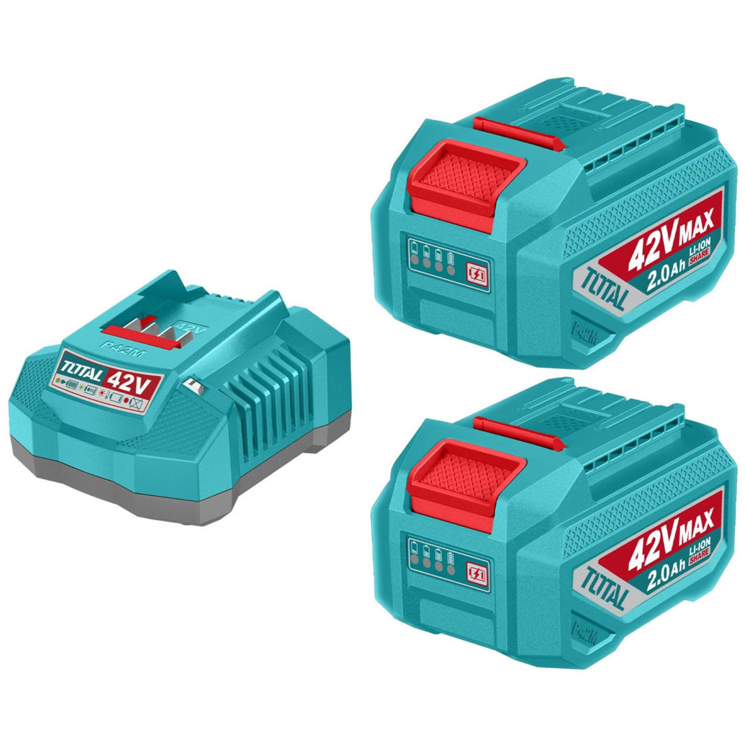 Imagen de 2 Baterías Litio Ion 2.0Ah + Cargador Rápido 2A 42v