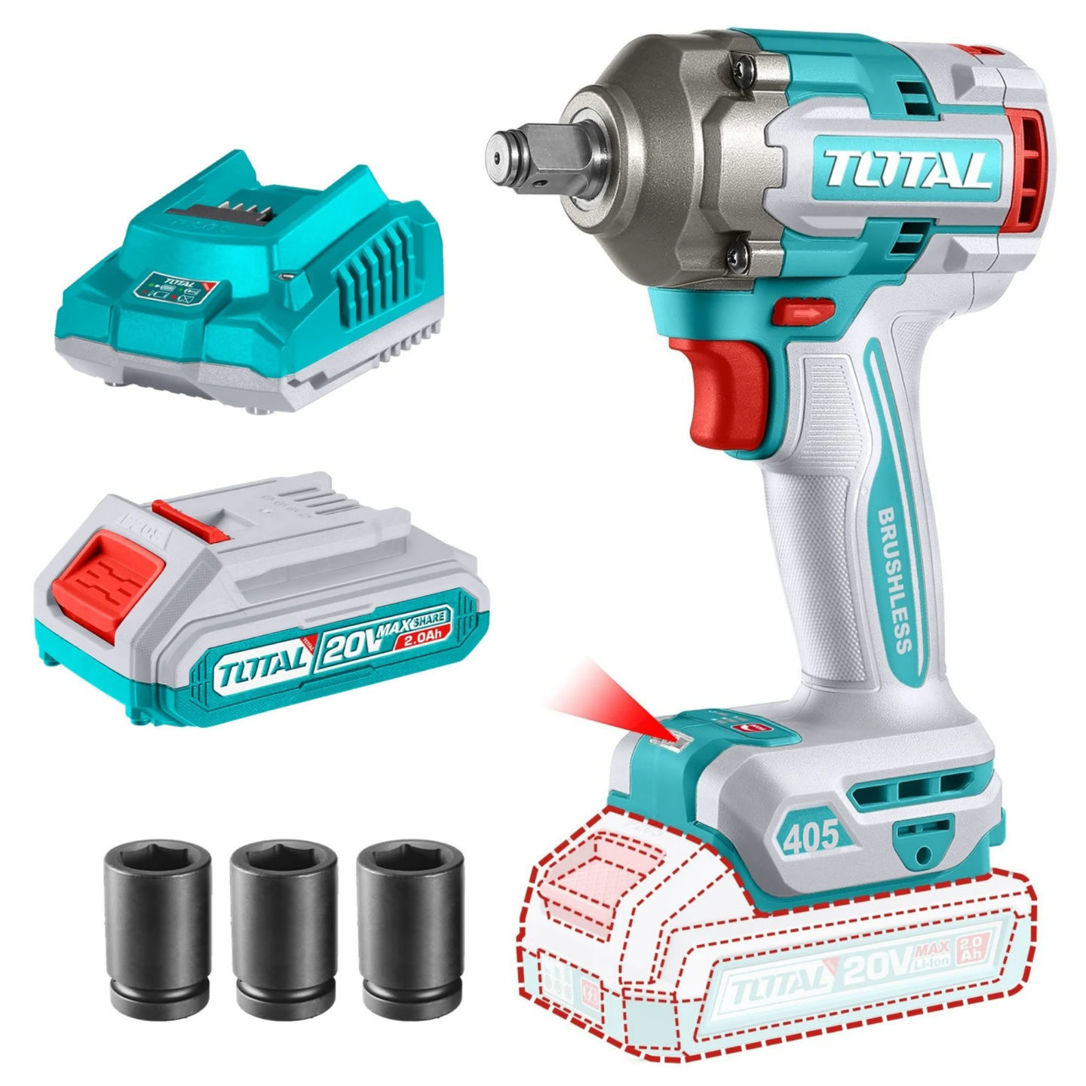 Imagen de Llave De Impacto 1/2" 405Nm Inalámbrica 20v - 1 Batería 2.0Ah